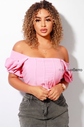Blusa de dama con mangas estilo globo