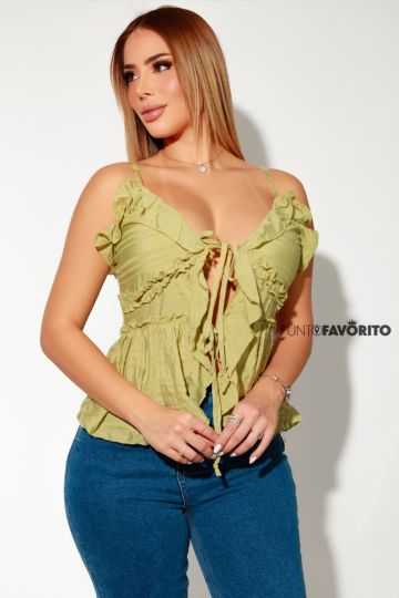 Blusa con doble amarre de rayas