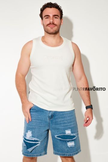 Short rasgado para caballero