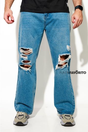 Pantalon para caballero con faja-azul-32
