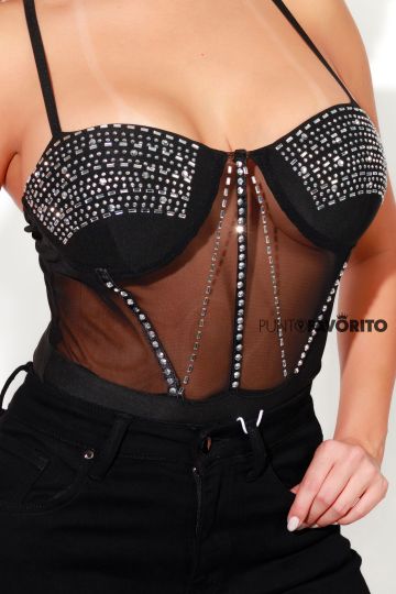 Blusa body con perlas