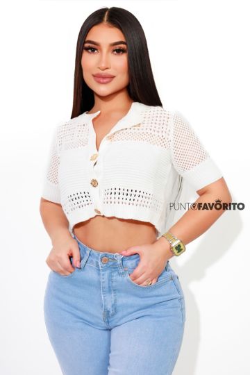 Blusa corta tejida