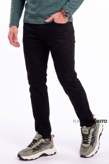 Pantalo liso de caballero negro