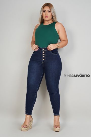 Pantalon con 5 botones plus size