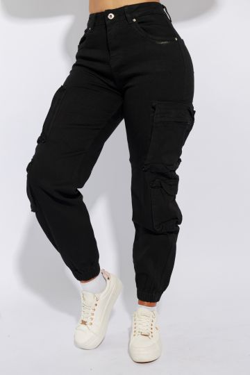 Pantalon jogger para dama con bolsas cargo