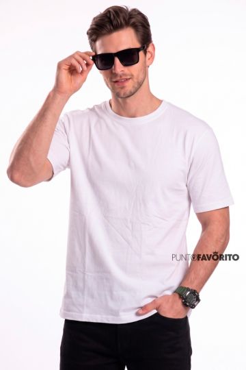 Camisa lisa manga corta blanca VIZIO
