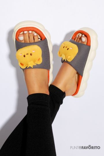 PANTUFLAS GRIS
