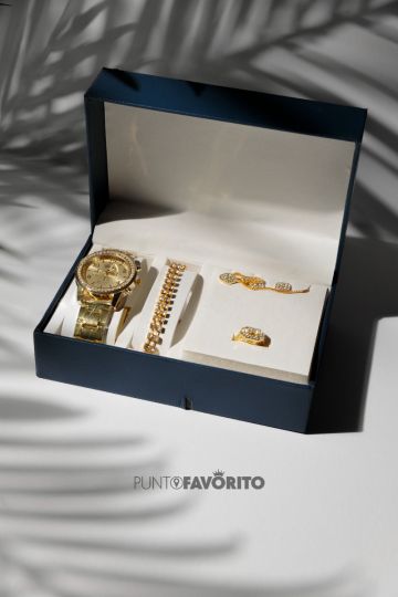 RELOJ ,CADENA ,PULSERA DORADO