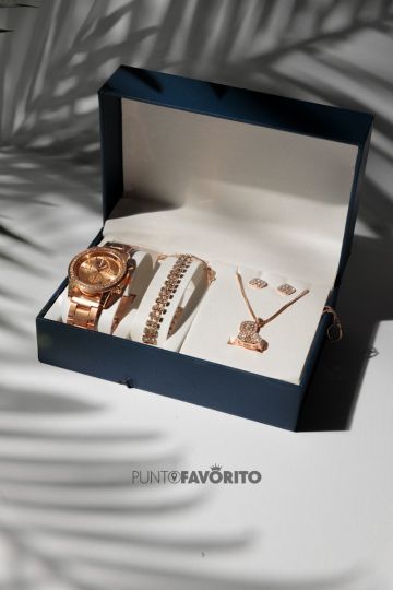 RELOJ ,CADENA,PULSERA ORO ROSA