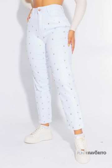 Pantalon de dama con perlitas