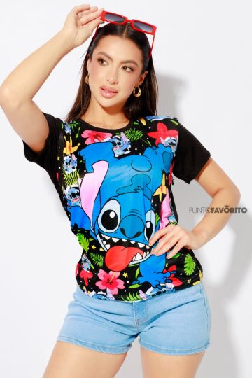 Blusa de Stich feliz-ONE SIZE