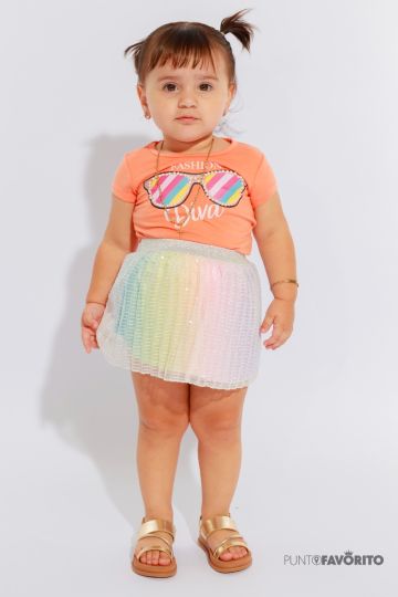 Conjunto de niña con mameluco DIVA