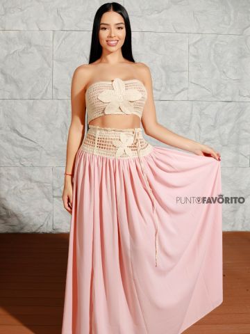 Salida de la playa con pretina tejida