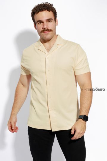 Camisa para hombre cuello V con botones