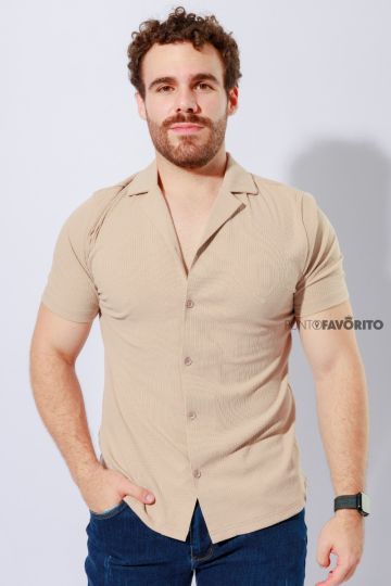 Camisa formal manga corta para caballero