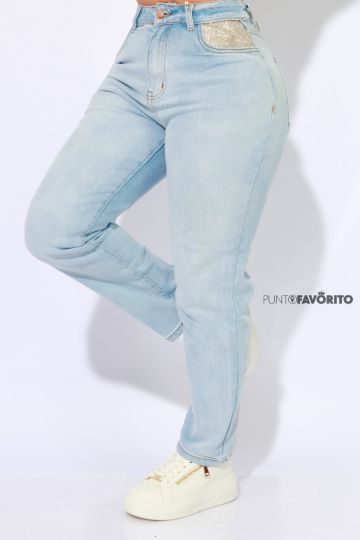 Pantalon de dama con brillante en las bolsas