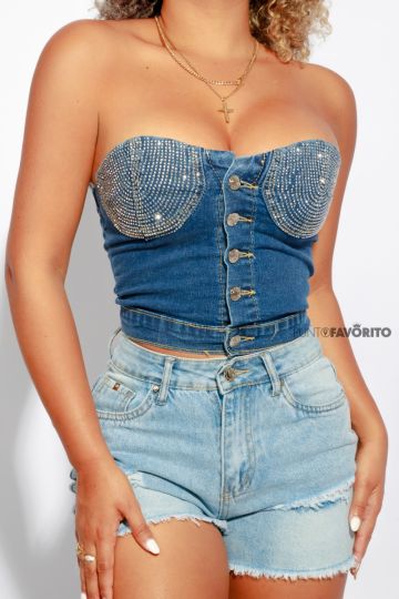 Blusa de mezclilla con botones