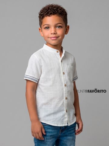 Camisa manga corta de vestir para ni&ntilde;o