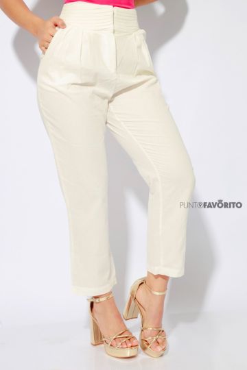 Pantalon de vestir con pretina alta