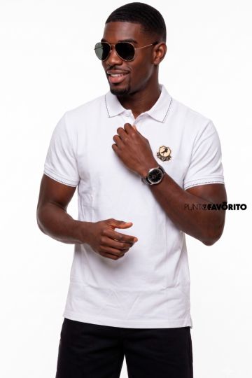 Camisa manga corta con cuello bordado