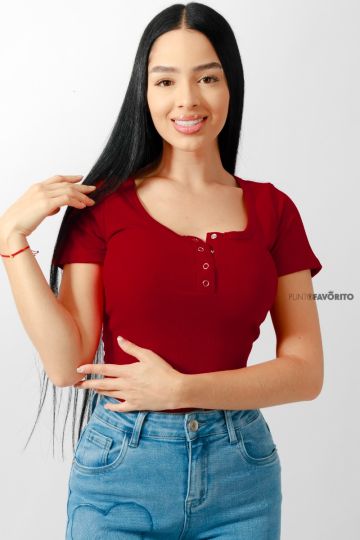 Blusa de dama basica con botones