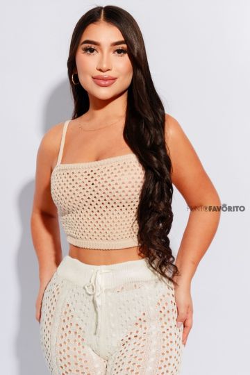 Crop top de dama tejida