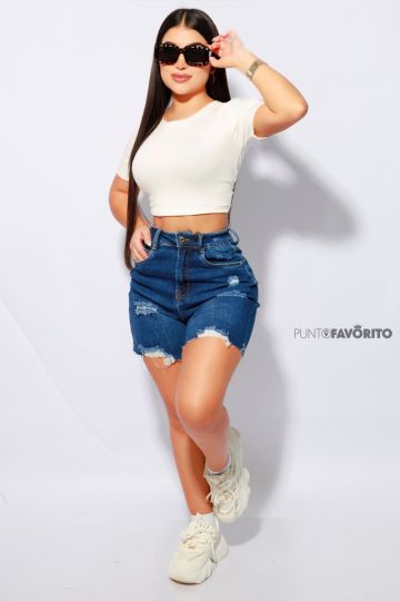 Short rasgado para dama