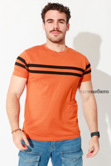 Camisa para caballero cuello redondo manga corta