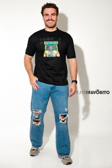 Pantalon rasgado para caballero con faja