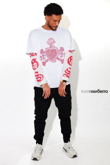 camisa de hombre manga larga con brillos 