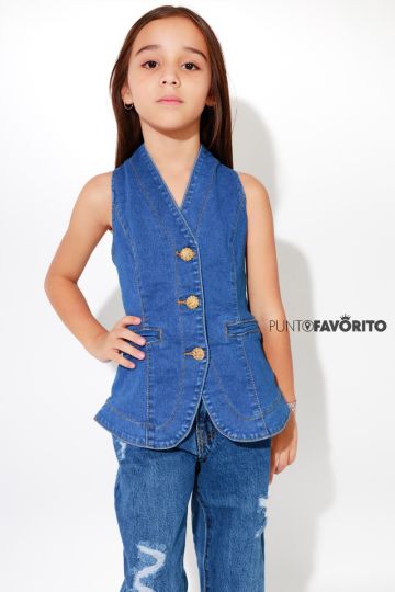 Chaleco de mezclilla para niña