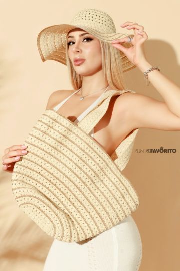 SOMBRERO DE PLAYA CON DETALLES BRILLANTES