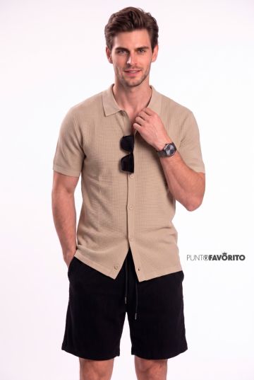 Camisa abotonada manga corta