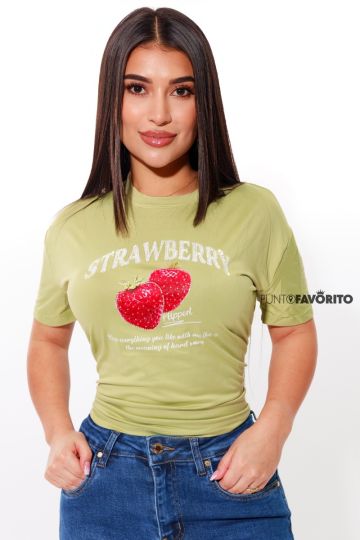 Blusa manga corta strawberry