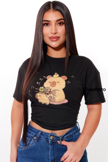 Blusa manga corta capibara
