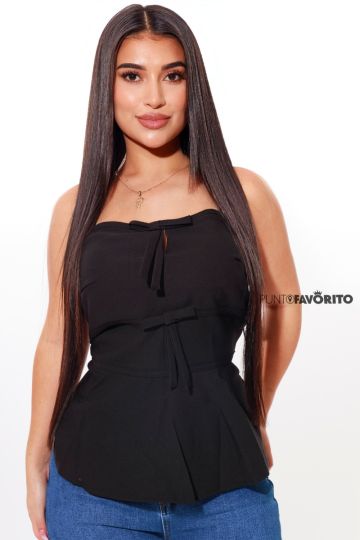 Blusa strapless con lazos