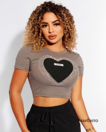 Top bright heart - Gris