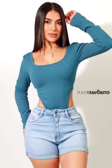 Blusa body manga larga ONE SIZE