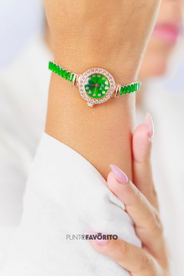 RELOJ VERDE FINO