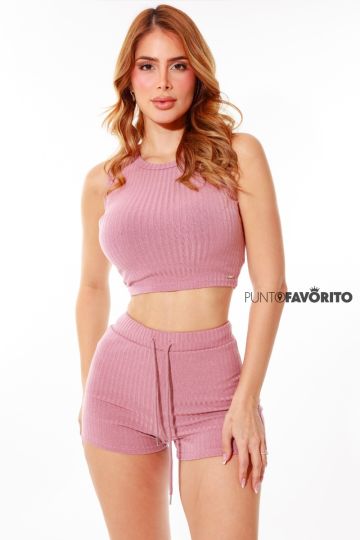 Conjunto de dama con blusa sin mangas