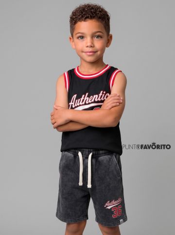 Conjunto de ni&ntilde;o con camisa sin mangas