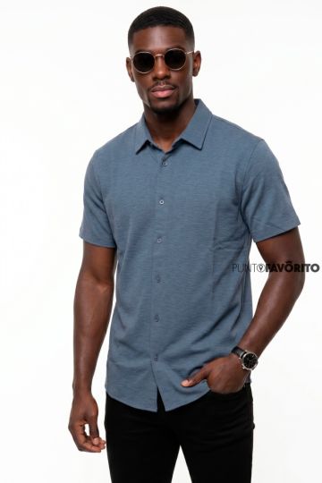Camisa manga corta de botones BLOCK