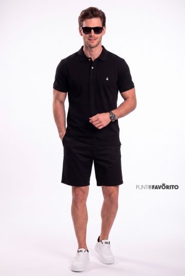 Camisa tipo polo negra REGATTA