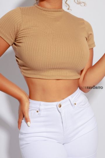 Blusa de dama manga corta con tiras en la aparte de atras