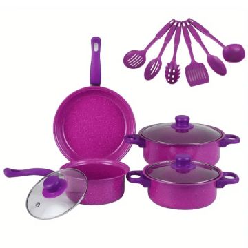 SET DE OLLAS 13 PIEZAS ANTIADHERENTE (MORADO)