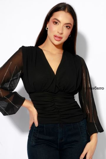 Blusa de dama manga ancha