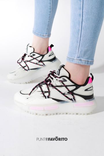 TENI SNEAKERS WHITE FUSHIA