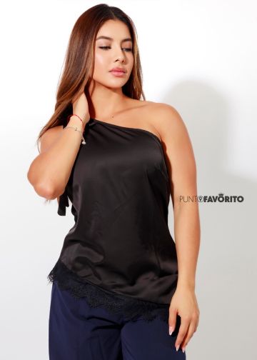 Blusa asimetrica de un solo hombro
