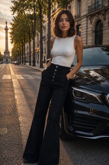 Pantalon con doble costura en el centro CHIC MI